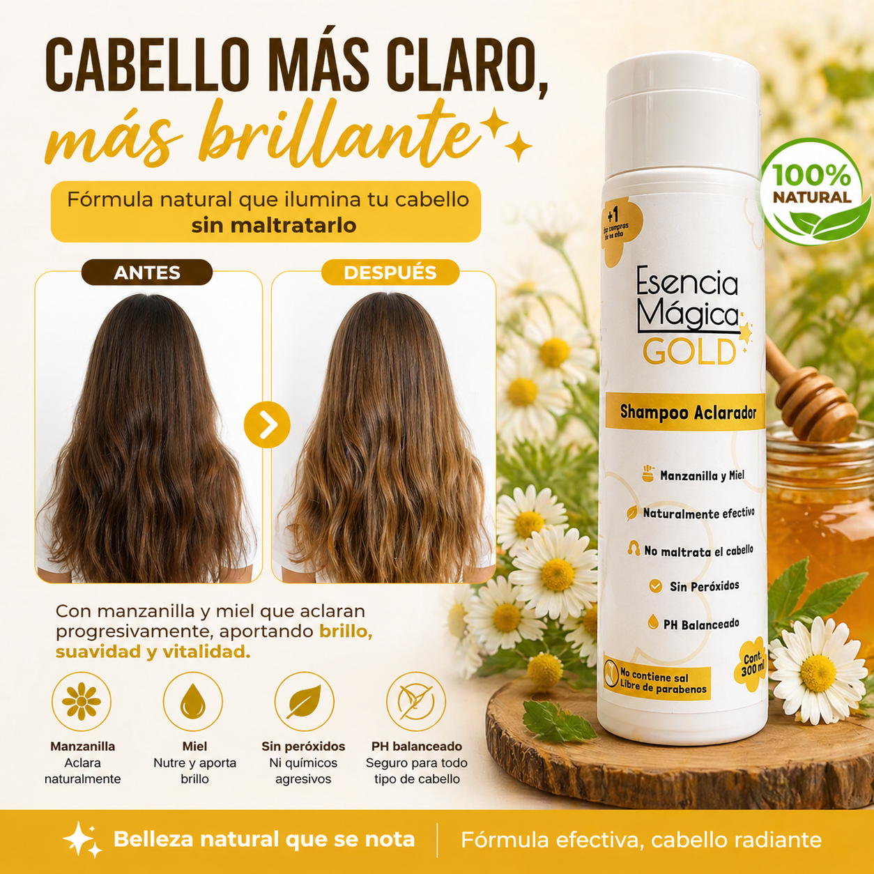 Shampoo Aclarador GOLD Esencia Mágica